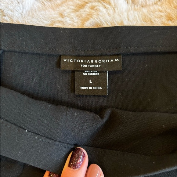 Victoria Beckham for Target Women Size Large Black Mini Skirt Scalloped Pocket - Picture 6 of 10